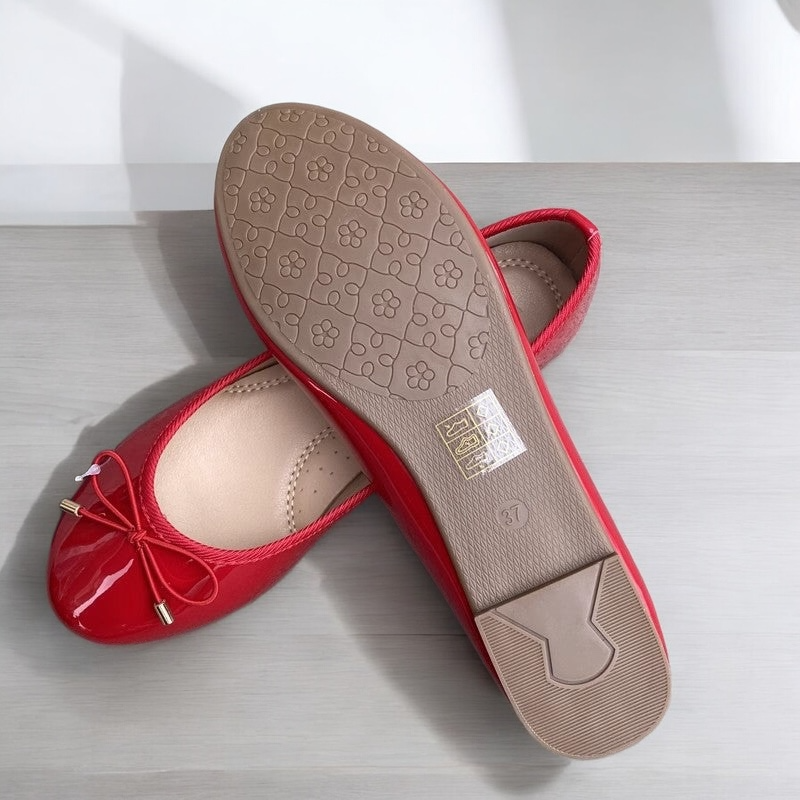 French Style Round Elegant Bow Ballet Flat Cushion in 2 Colours
