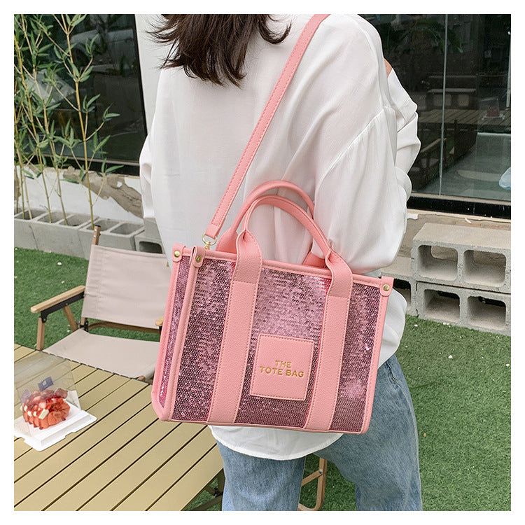 Sequined Transparent Tote Shoulder Bag in 10 Colours