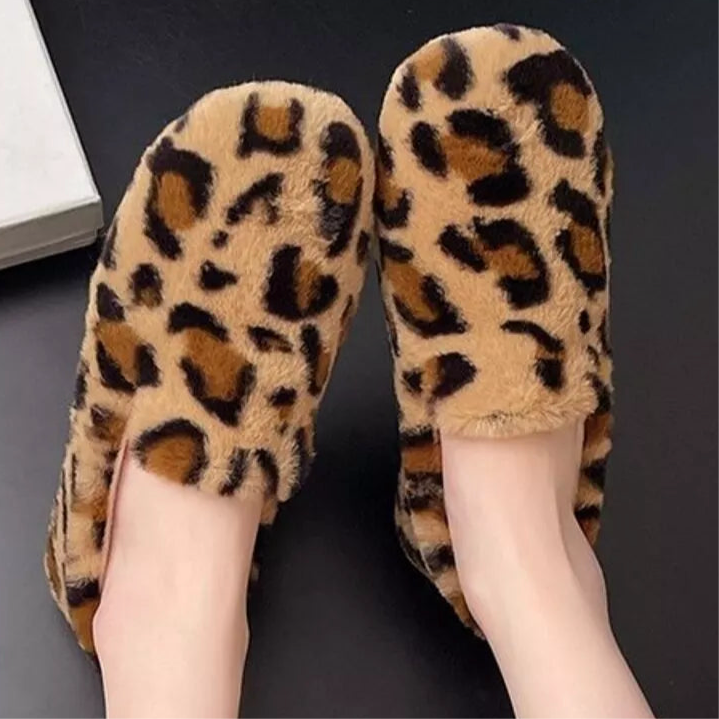 Fluffy Round Toe Slip-Ons in 4 Colours