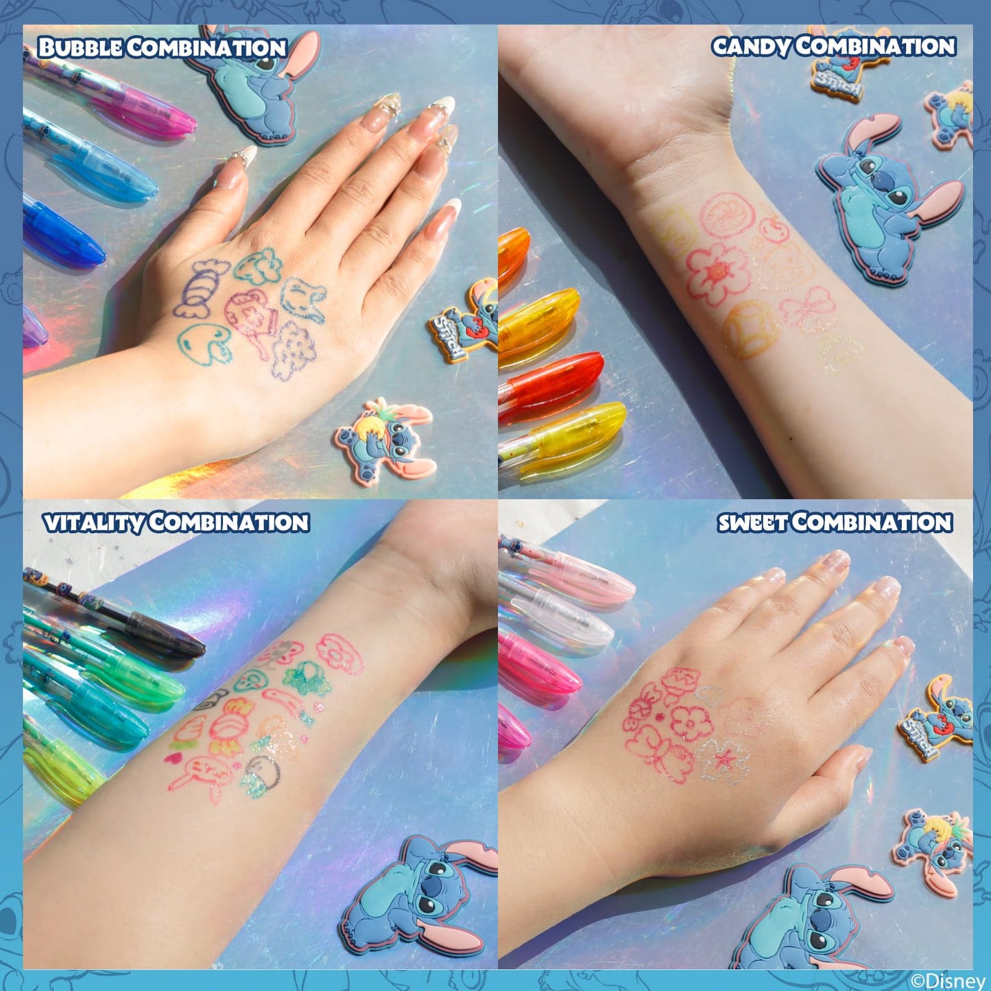 Townley Girl 16 Glitter Body Art Pen Set - Hello Kitty, Barbie, Disney Princess