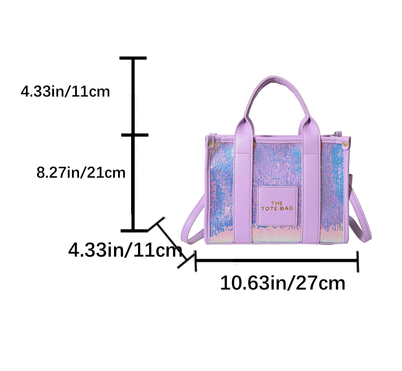 Sequined Transparent Tote Shoulder Bag in 10 Colours