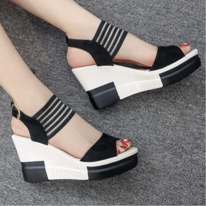 Contrast Platform Wedge Sandals in 3 Colours