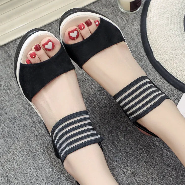Contrast Platform Wedge Sandals in 3 Colours