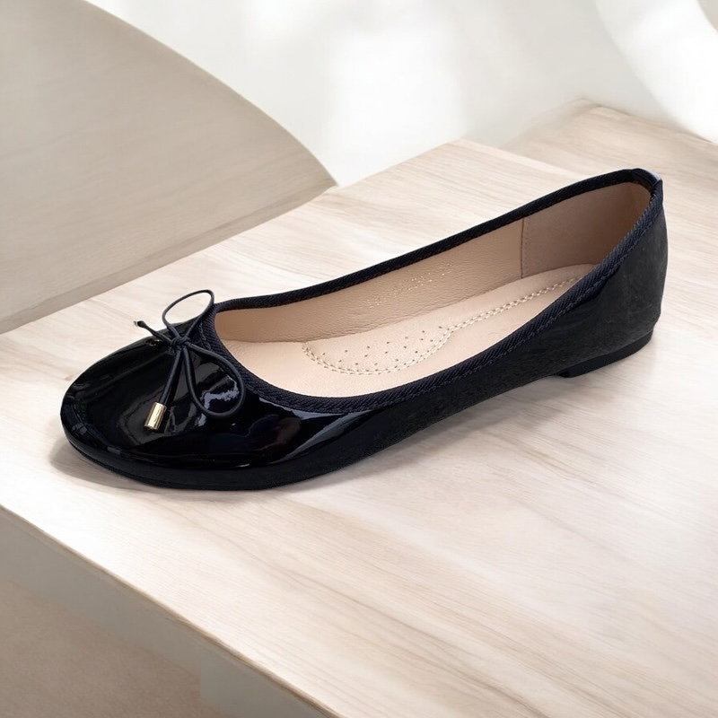 French Style Round Elegant Bow Ballet Flat Cushion in 2 Colours