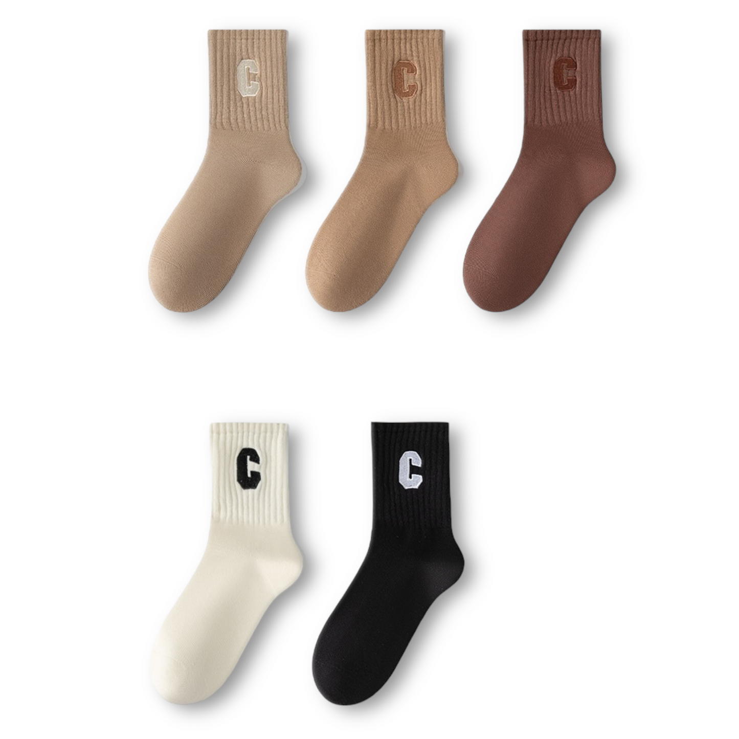 Summer Soft Cotton Letter Sneaker Socks Assorted Packs in 6 Colours