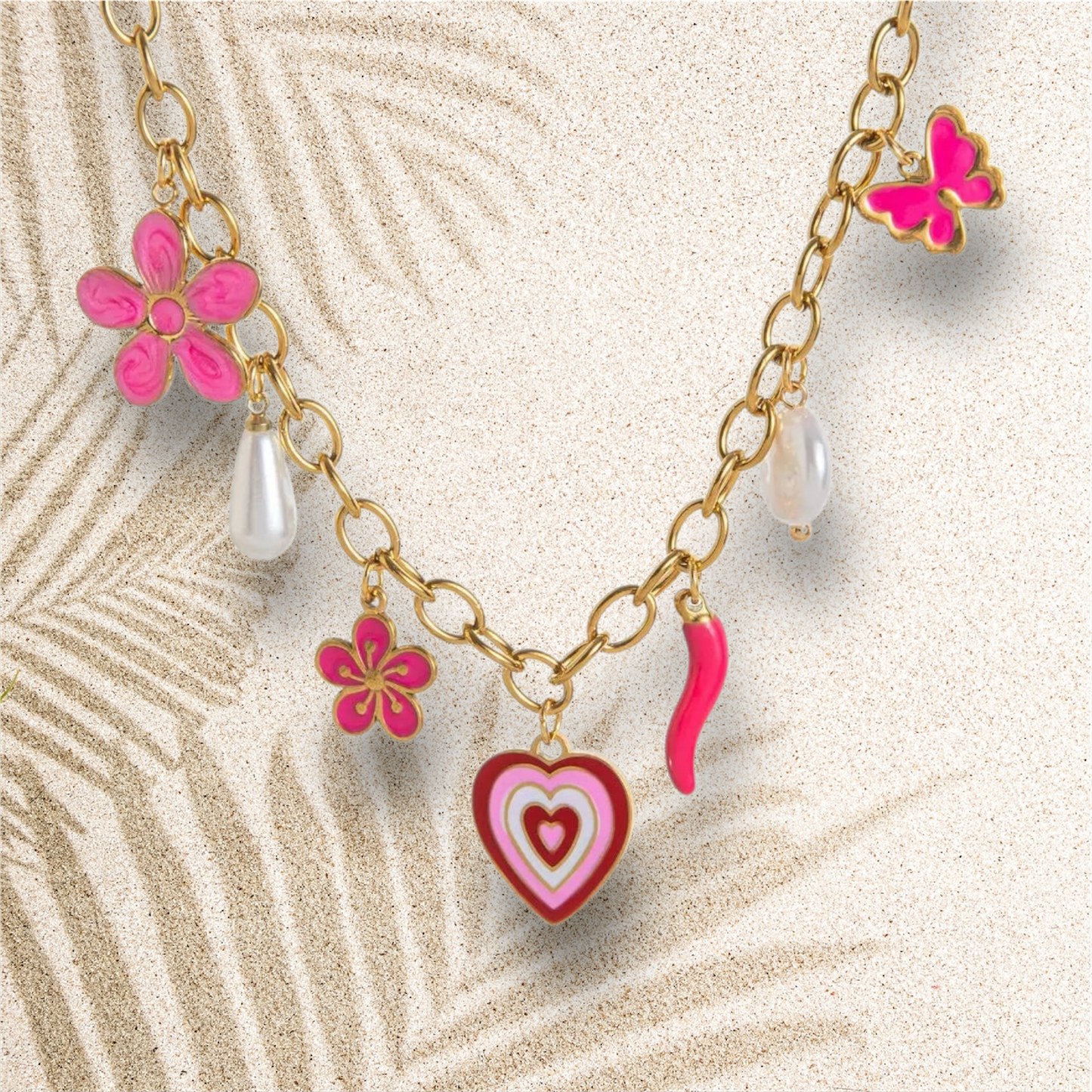 18K Gold-Plated Stainless Steel Charm Necklace in 5 Designs