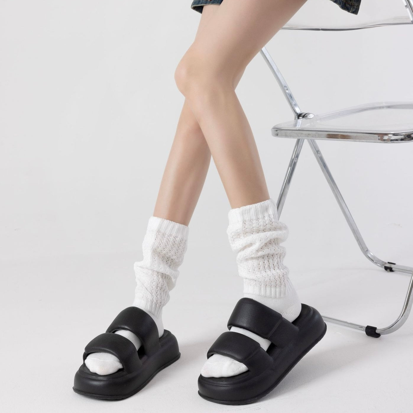 2025 Summer High Calf Loose Piled Top Socks in 6 Colours