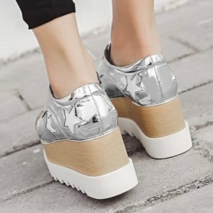 2025SS Trendy Platform Square-toe Oxfords in 4 Colours