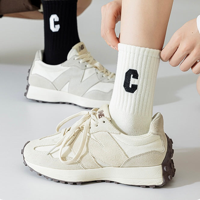 Summer Soft Cotton Letter Sneaker Socks Assorted Packs in 6 Colours