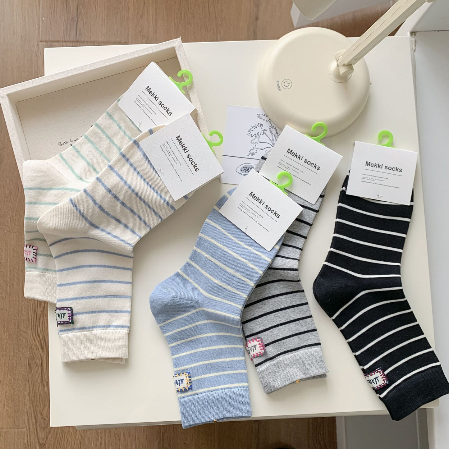 Striped Mid-length Socks Cotton Trendy Fashion