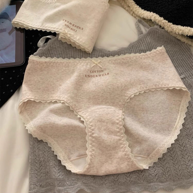 10A Antibacterial French Style Raw Cotton Underwear Mid-Waist Long Crotch Plus Size