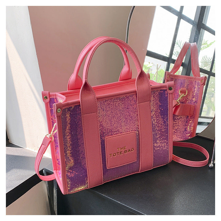 Sequined Transparent Tote Shoulder Bag in 10 Colours
