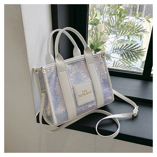 Sequined Transparent Tote Shoulder Bag in 10 Colours