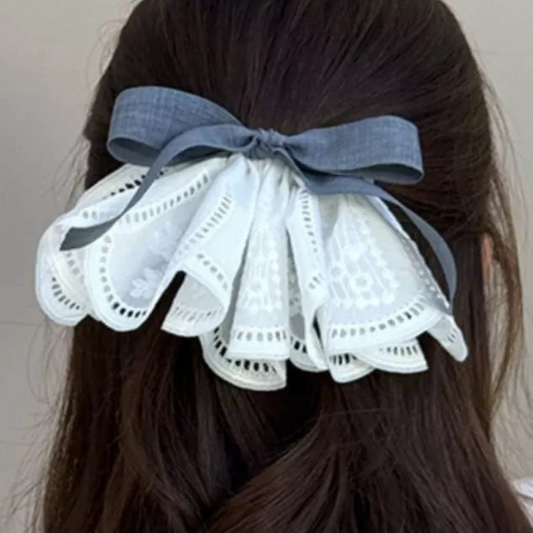 Lace Hair Clip with Ribbon