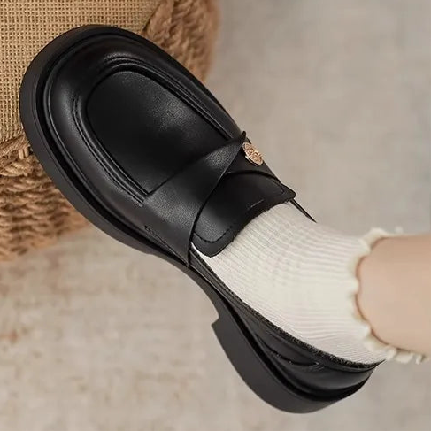 Round Toe Platform Loafers in 2 Colours