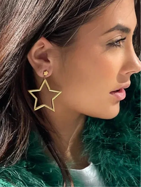 18K Gold-Plated Moon & Star Dangle Earrings