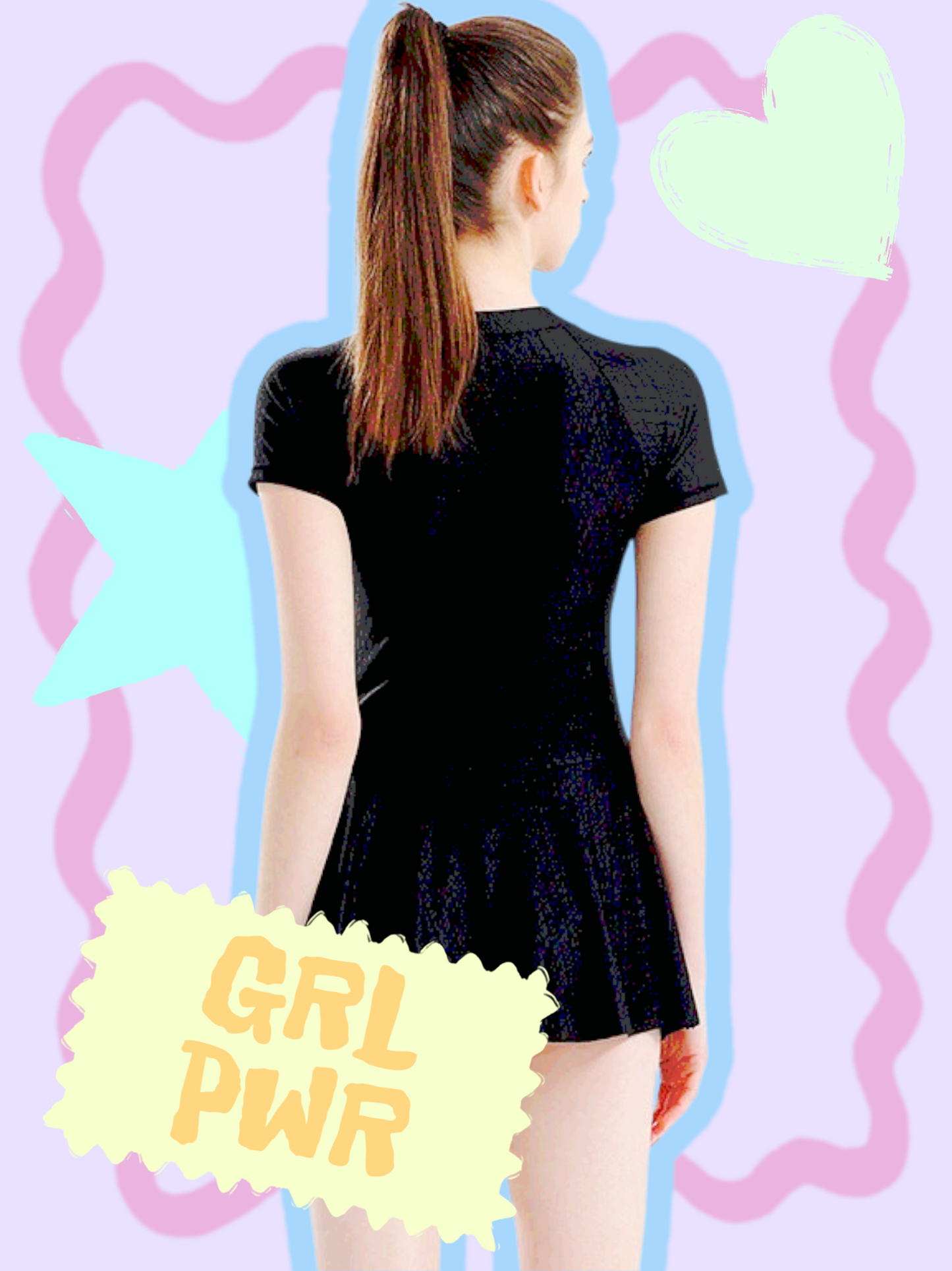Short-sleeved One-piece Skirt Slimming Swimsuit With Pads in 2 Colours