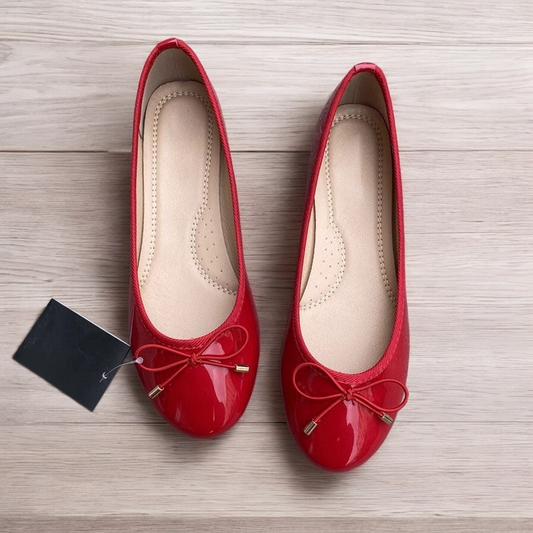 French Style Round Elegant Bow Ballet Flat Cushion in 2 Colours