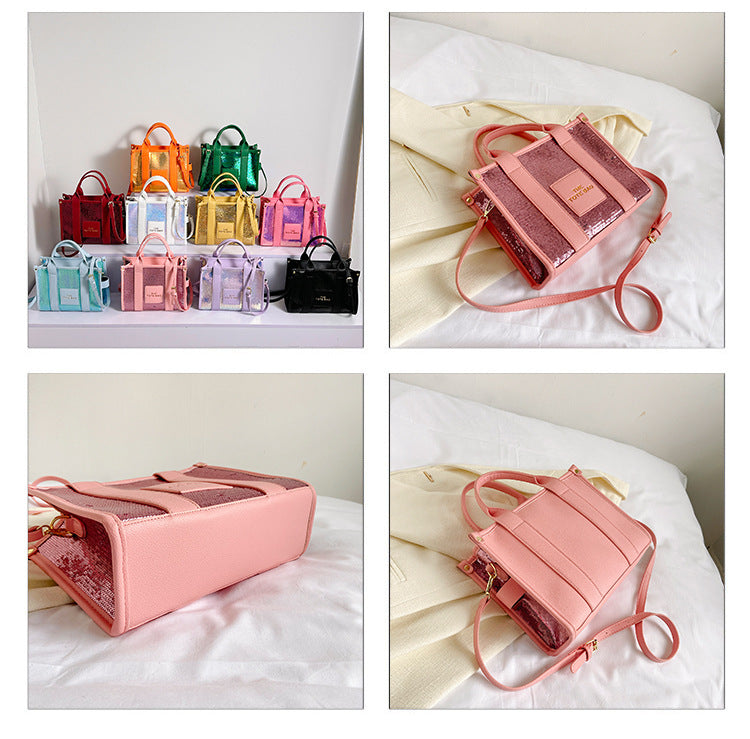 Sequined Transparent Tote Shoulder Bag in 10 Colours