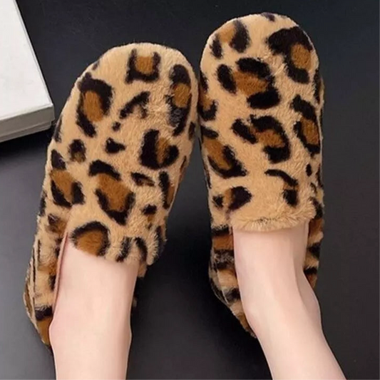 Fluffy Round Toe Slip-Ons in 4 Colours
