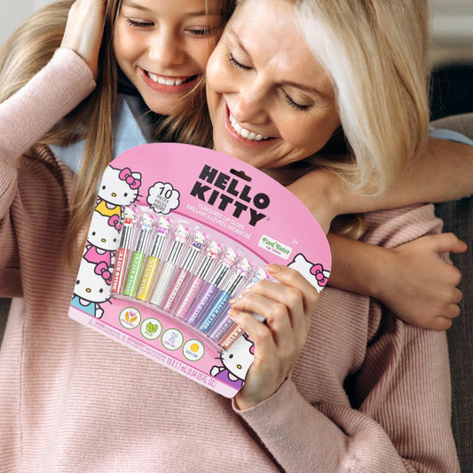 Hello Kitty 10 Piece Plant Based Lip Gloss, Girls Party Favors, by Townley Girl