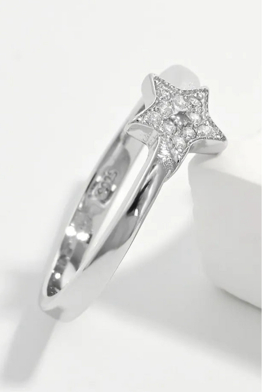 925 Sterling Silver Inland Zircon Star Ring