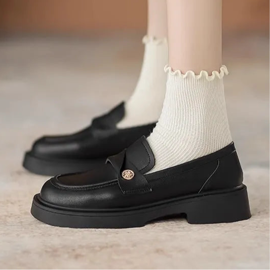 Round Toe Platform Loafers in 2 Colours
