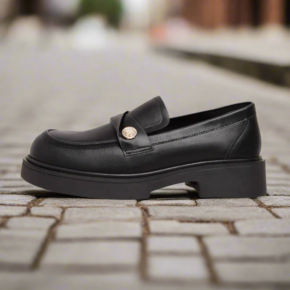 Round Toe Platform Loafers in 2 Colours