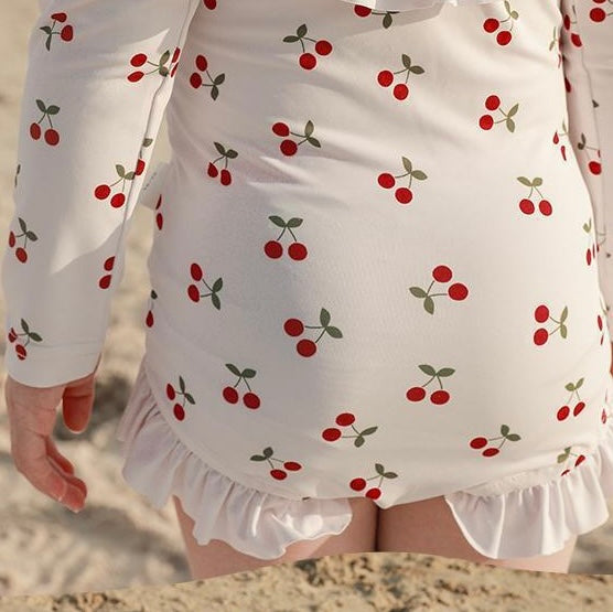 Toddler Girls Backless Swimwear and Matching Cap in 5 Colours