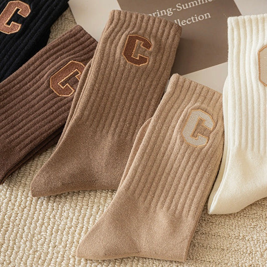 Summer Soft Cotton Letter Sneaker Socks Assorted Packs in 6 Colours