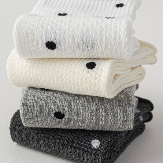 Summer Cotton Long Barrel Stacked Mesh Breathable Antibacterial Socks in 6 Colours