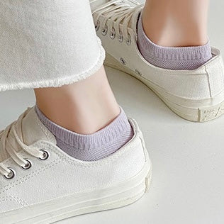 Pure Cotton Woven Ice Slashes Crew Socks in 10 Colours