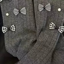 Pearl Detail Bow Crew Socks