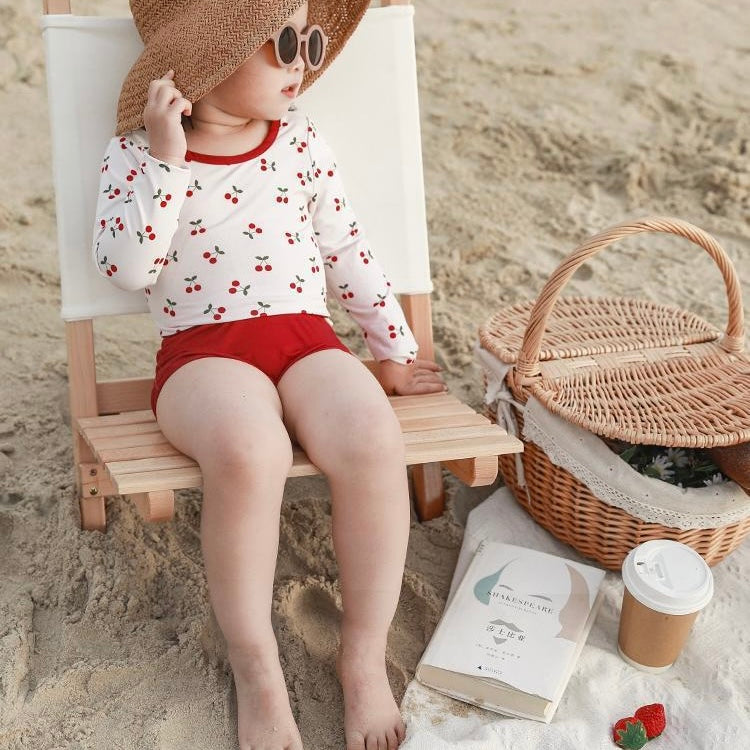 Toddler Girls Backless Swimwear and Matching Cap in 5 Colours