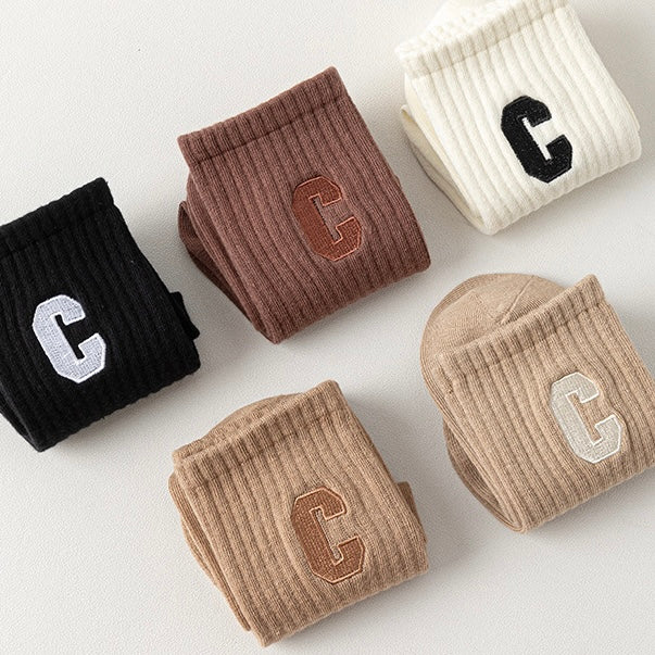 Summer Soft Cotton Letter Sneaker Socks Assorted Packs in 6 Colours