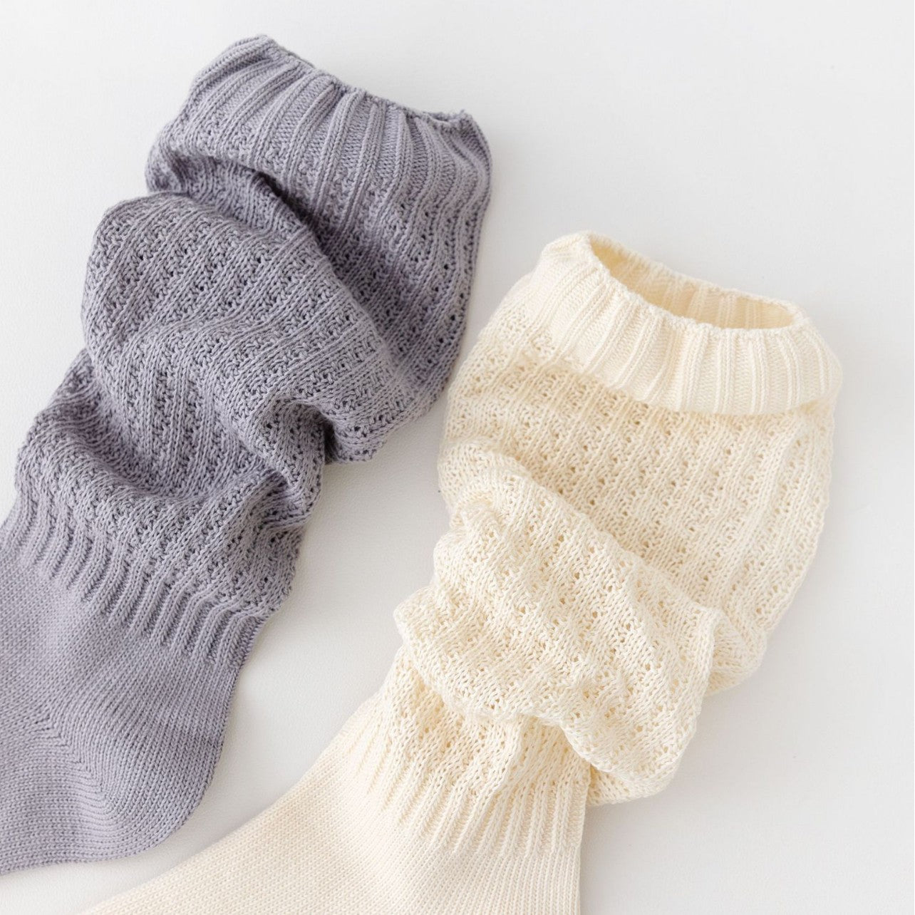 2025 Solid Color Thin Simple Loose High Calf Socks Piled Six Colors