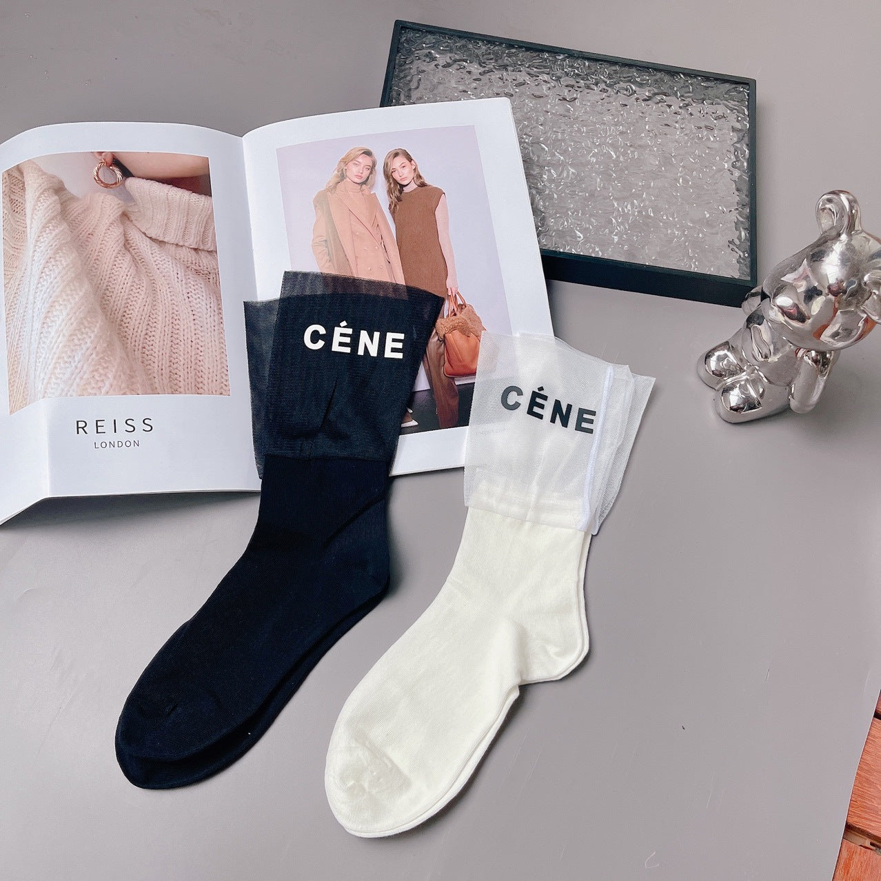 Luxury Soft Mesh Stitching Pile Socks