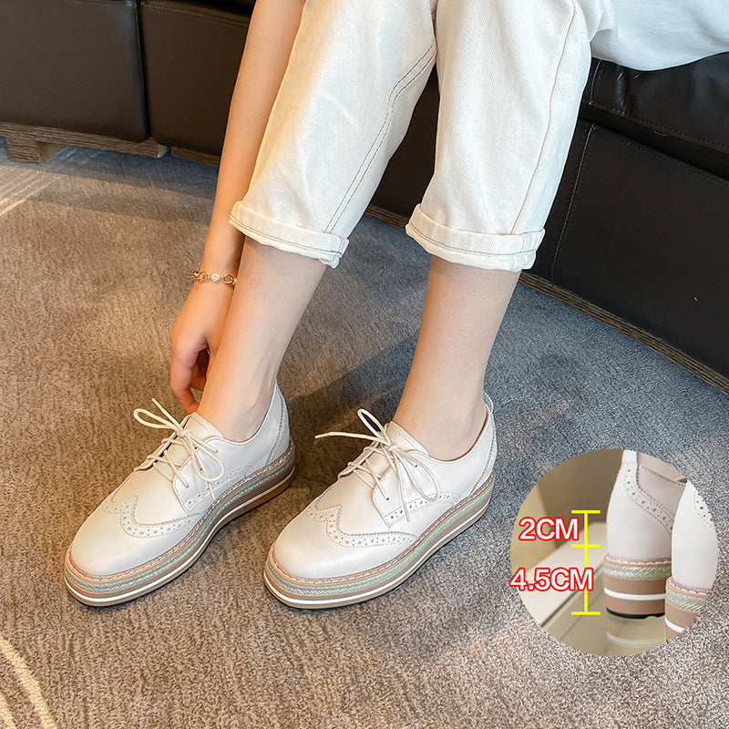 British Style Retro Casual Joker Lace Up Matte