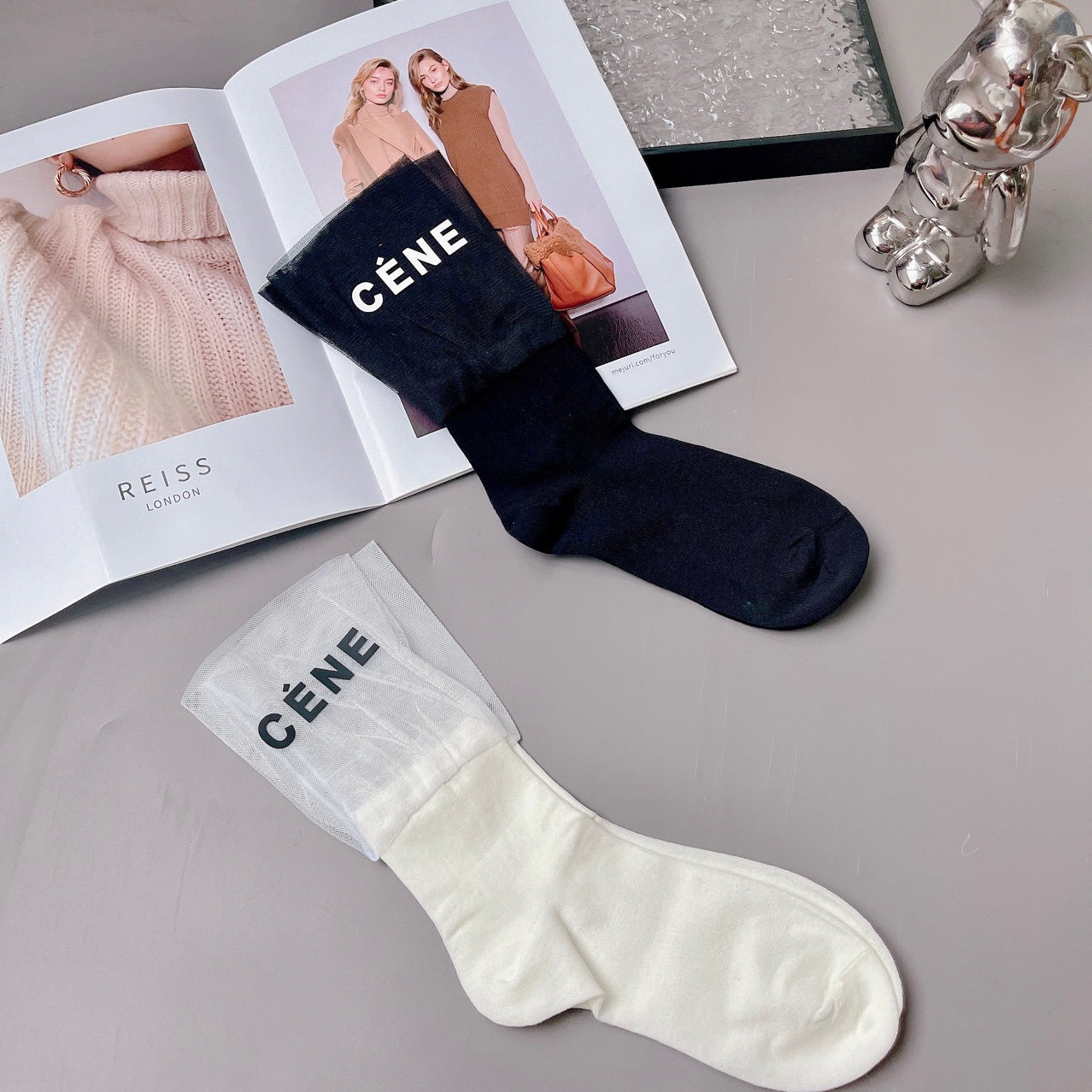 Luxury Soft Mesh Stitching Pile Socks