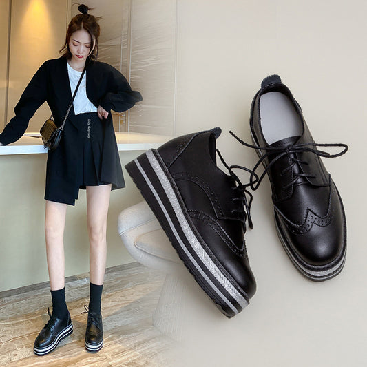 British Style Retro Casual Joker Lace Up Matte