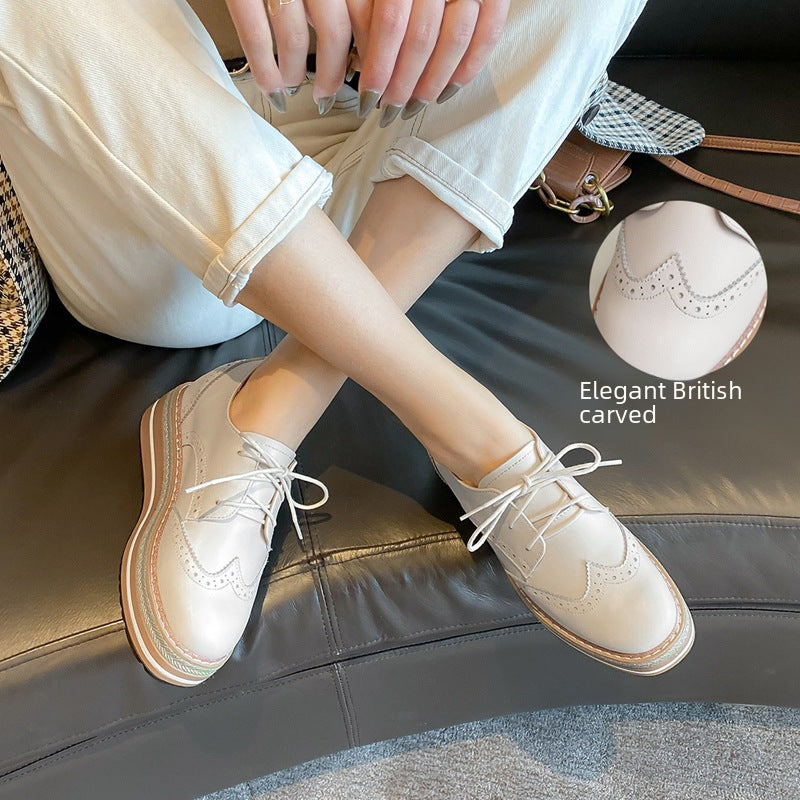 British Style Retro Casual Joker Lace Up Matte